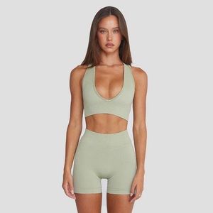 TOP ONLY/RESERVED Crop Shop Boutique x Isabella Mathers Pistachio Set